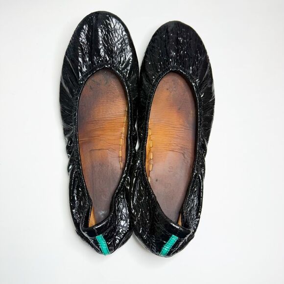Tieks Women's Obsidian Black Croc Embossed Leather Ballet Flats Women's Size 10 - Picture 5 of 7